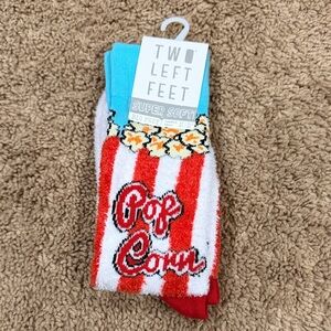 Two Left Feet Popcorn Socks - Red and Blue